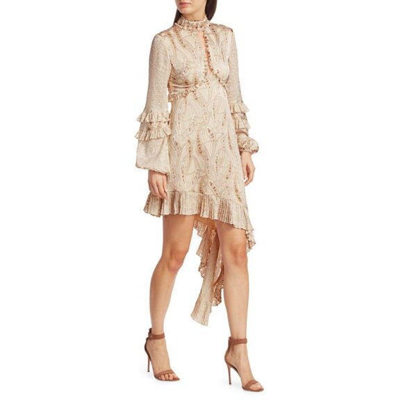 Alexis LIORA Asymmetrical Empire-Waist Keyhole Ruffle Long-Sleeve Dress - Picture 6 of 13